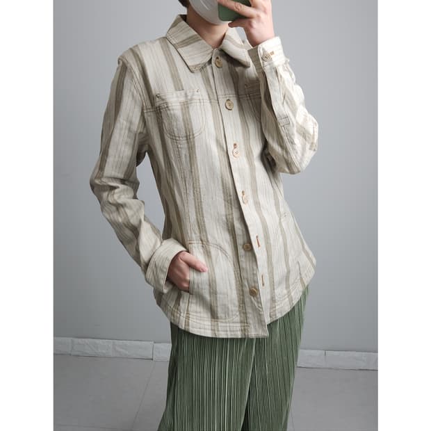 스트라이프 자켓•셔츠