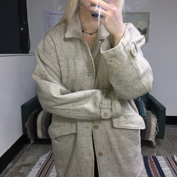 투티/0338 FENCE BUSTER JPN 빈티지 코트 화이트 베이지