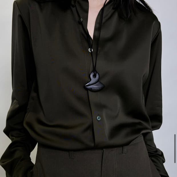 Classic Satin Shirt_Khaki