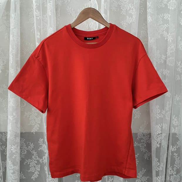 M) DKNY 오버핏 반팔 티셔츠 오렌지