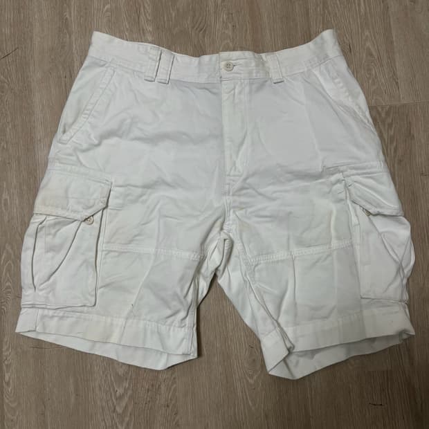 폴로 랄프로렌 남성 화이트 카고 반바지 38 