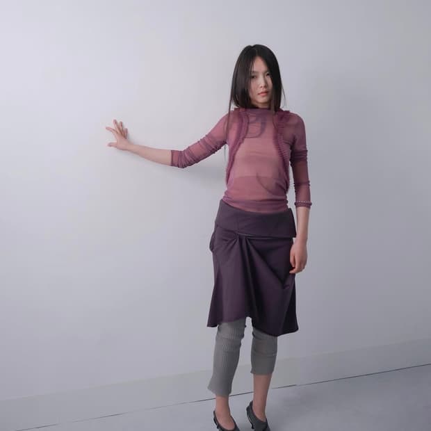 Ulika Sanctus 플리츠 롱슬리브탑 퍼플 S사이즈