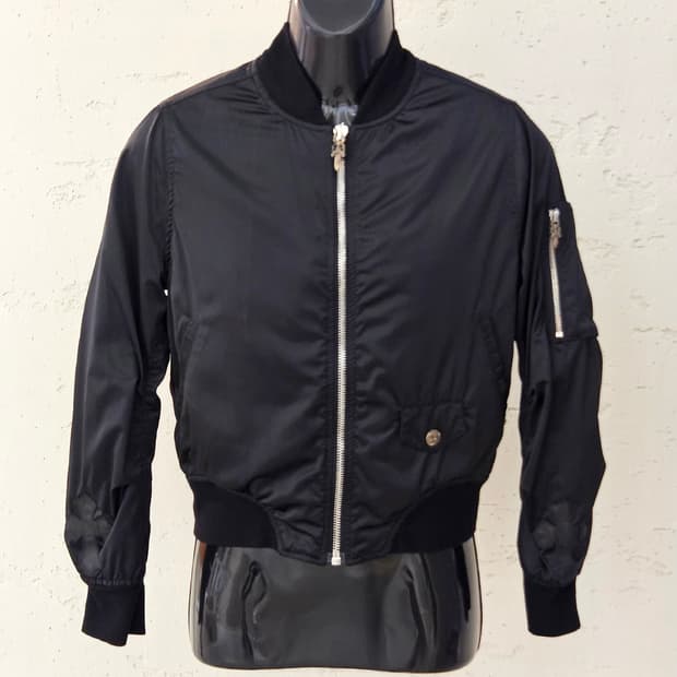 [S] 크롬하츠 크로스 레더패치 대거 봄버 블랙 C0101C013