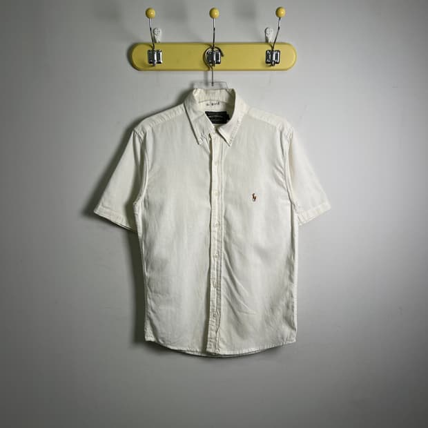 폴로 랄프로렌 컨트리 화이트 버튼다운 반팔 셔츠 L