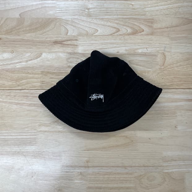 스투시 코듀로이 블랙 버킷햇 S/M