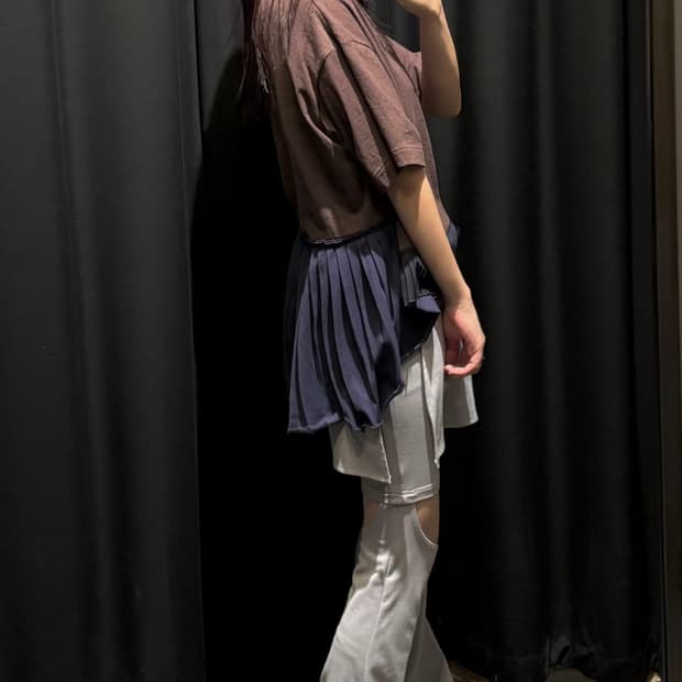 [ UNDERCOVER ] 레이스 레이어드 디테일 반팔 티셔츠