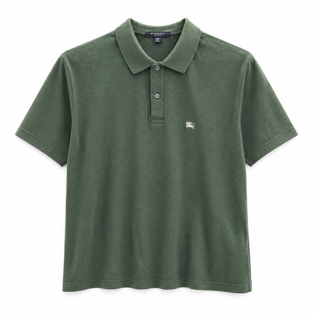 버버리 로고 자수 올리브 카라티 S