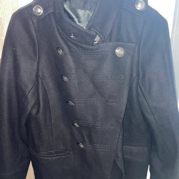 일본 빈티지 블랙 더블 코트 55 사이즈