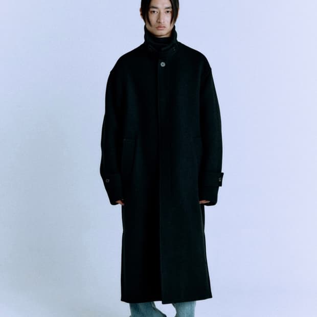 인터섹션 오버사이즈 발마칸 맥시 코트 블랙 (2)