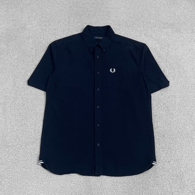프레드페리 옥스포드 반팔 셔츠 네이비