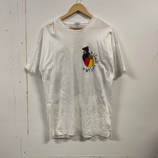 XL) 카스텔바작 Castelbajac화이트 프린팅 반팔티 T297