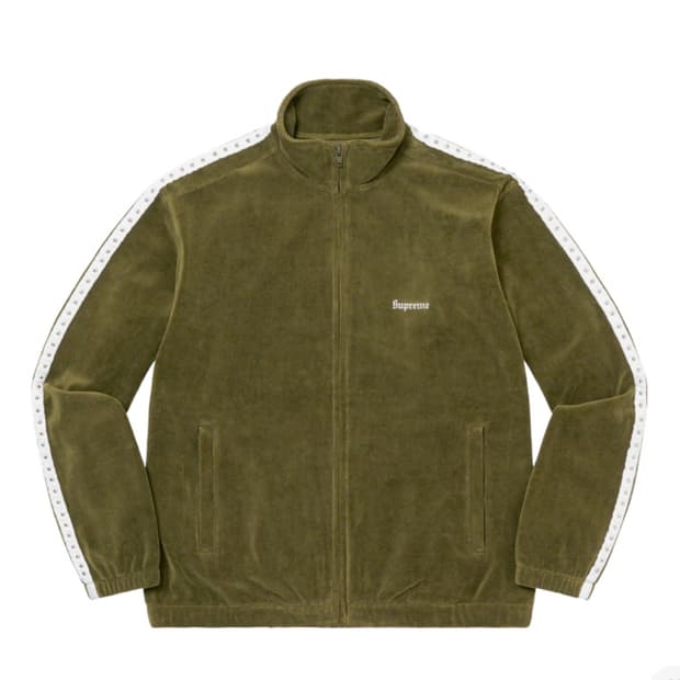 M) 슈프림 벨루어 트랙 자켓 올리브