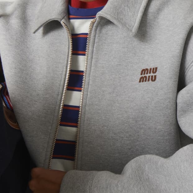 미우미우 저지 블루정 자켓 그레이