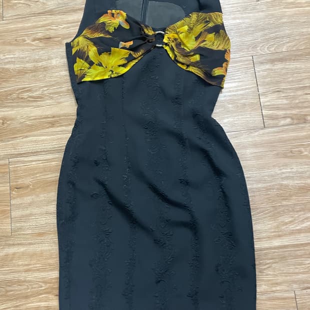 J vintage 라인 플로럴 미니 원피스