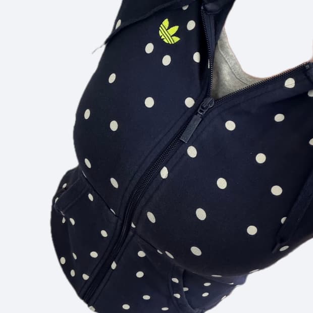 ✨아디다스 도트 딱붙핏 파이어버드 네이비 후드집업✨