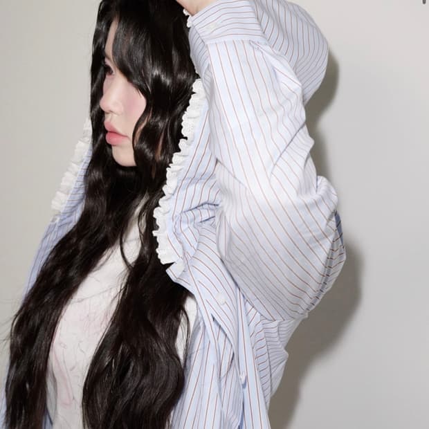 omomo sociu shirt blue 셔츠