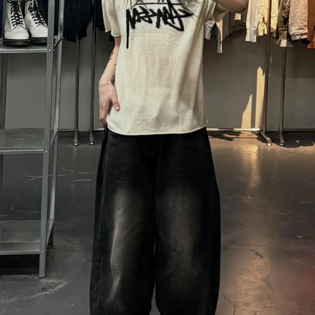 스투시 브러쉬드 숏슬리브 니트 스웨터 A3637