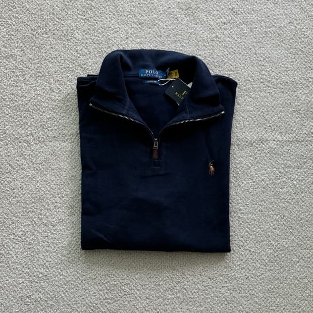 (새상품/정품) 폴로랄프로렌 반집업 맨투맨(네이비/남성M)