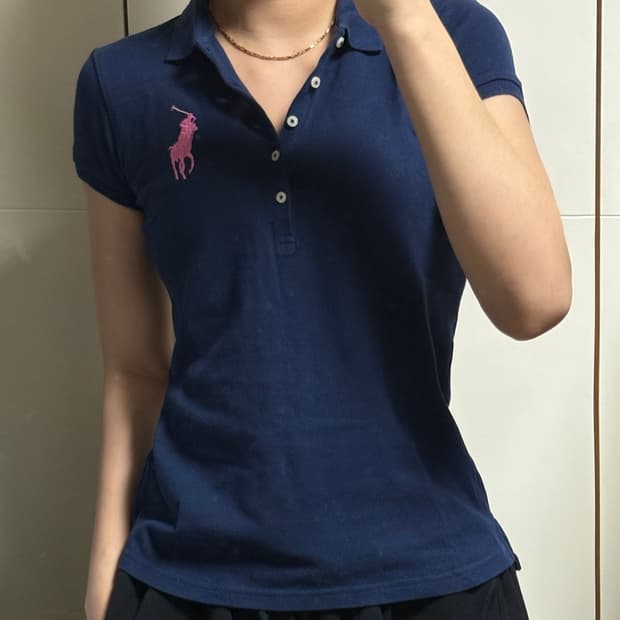 폴로 랄프로렌 빅포니 슬림핏 네이비 카라티셔츠