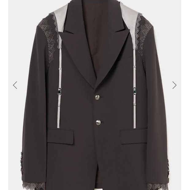 타나카 다이스케 25AW 브라운 가터 칼라 피크드 라펠 자켓 