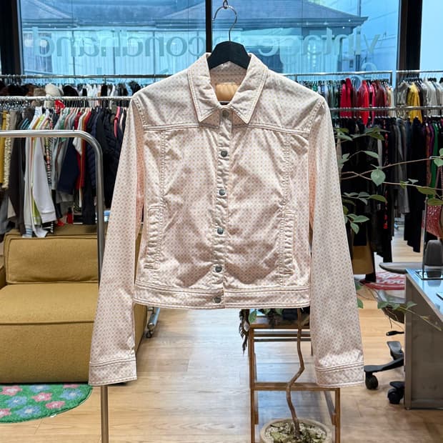 잔프랑코 페레 핑크 패턴 트러커 자켓 