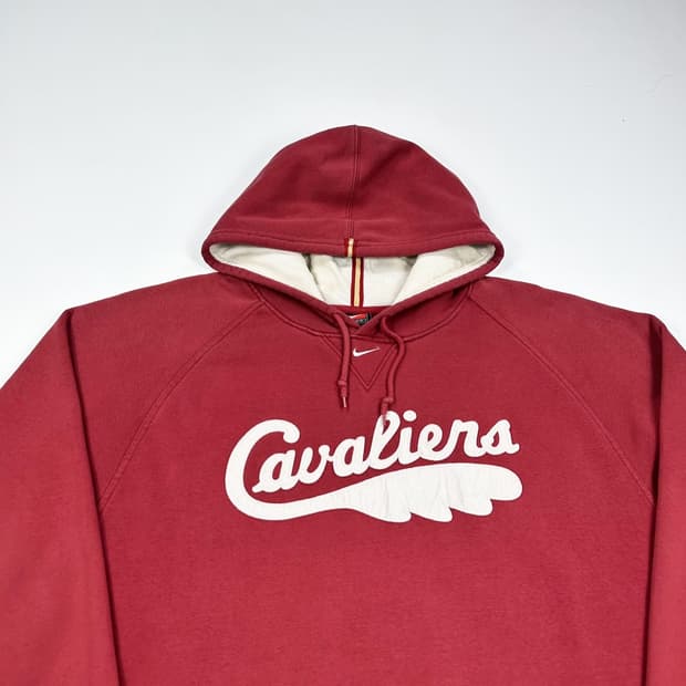 나이키 클리브랜드 올드스쿨 버건디 후드티 (4XL)