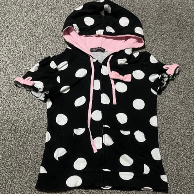 에메필 도트 반팔 후드집업