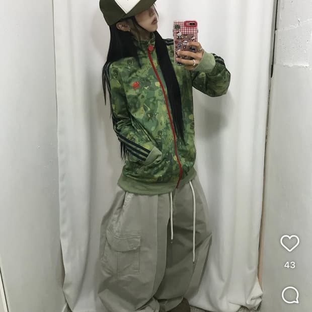 아디다스 스컬 카모 빈티지 트랙 져지