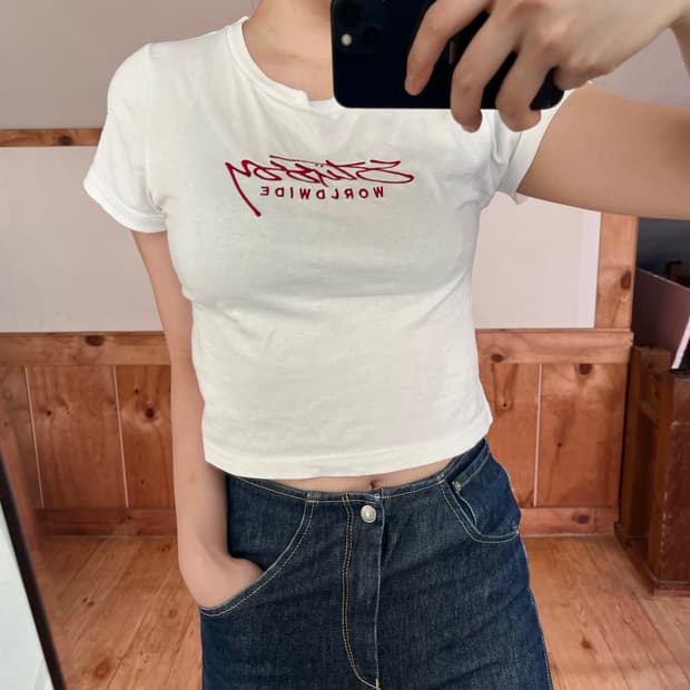 올드스쿨 스투시 크롭 티셔츠 8