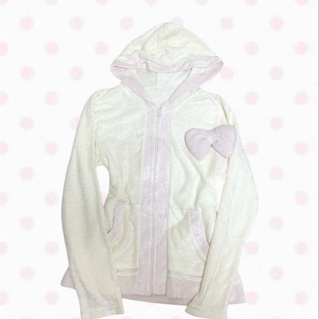 빈티지 히메갸루 딸기 바닐라 흰핑 후드집업