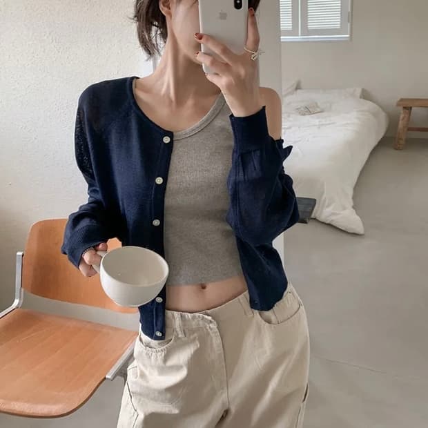 린넨가디건 새상품