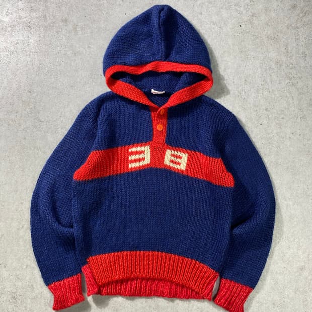 [L] 90s Vintage 빈티지 후드 핸드 니트