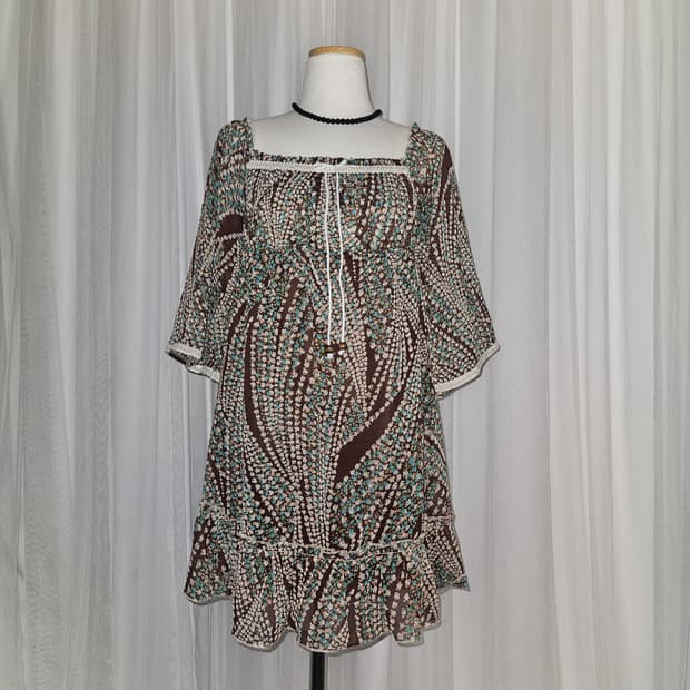 빈티지 플라워가든 에스닉 러플 블라우스