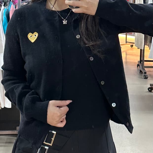 꼼데가르송 골드 하트 와펜 가디건