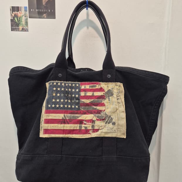 폴로 진스 컴퍼니 랄프로렌 태그가 달린 토트백