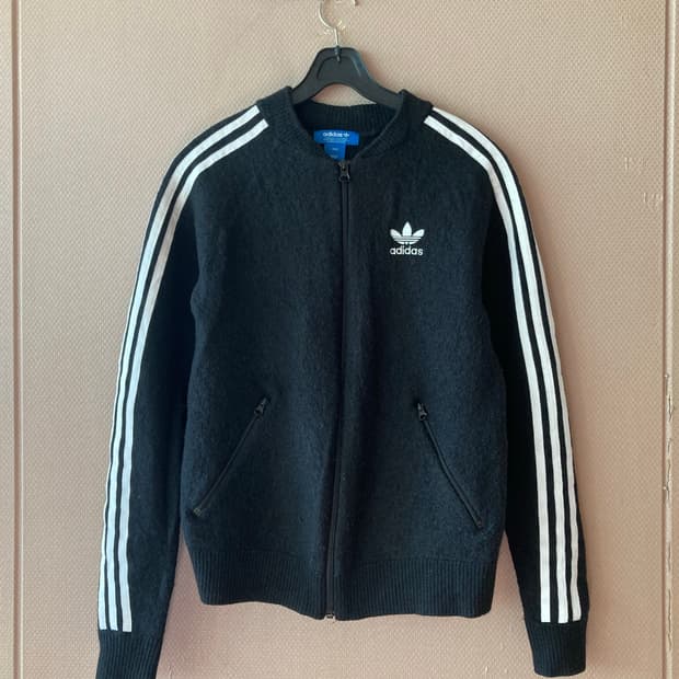 아디다스 블랙 니트 집업