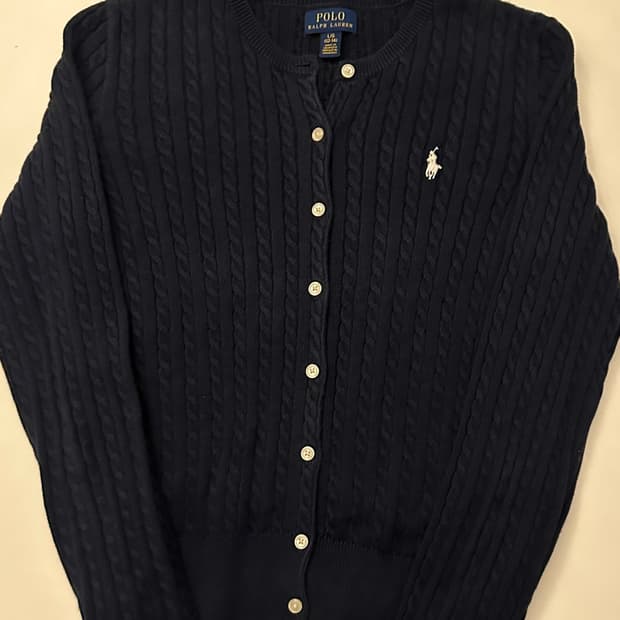 폴로 랄프로렌 걸즈 꽈베기 가디건 네이비 L 