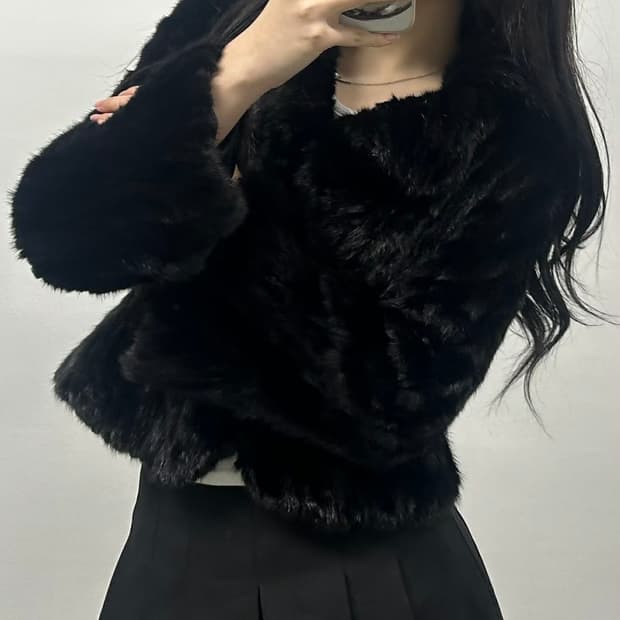 [55] 랑희재 블랙 밍크 퍼 숏 자켓