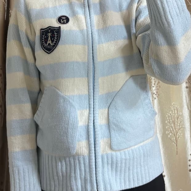 pom ponette 스트라이프 후드집업