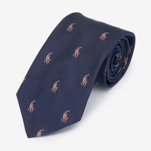 폴로 포니 실크 타이 - 네이비