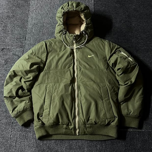 나이키 필파워 550 덕 다운 후디 올리브 카키 패딩 