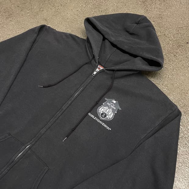 할리데이비슨 프린팅 후드 집업 (105)