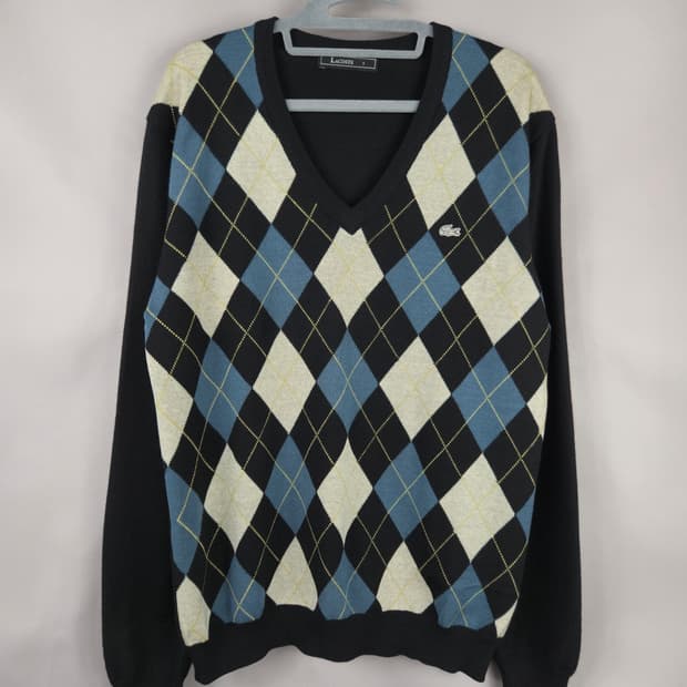 [무료배송]라코스테 105 남성 울100 아가일 니트