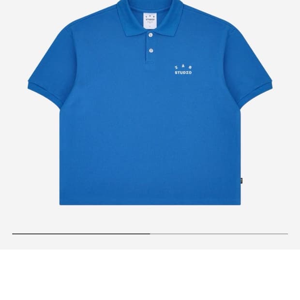 IAB Studio Cropped Pique Shirt Blue