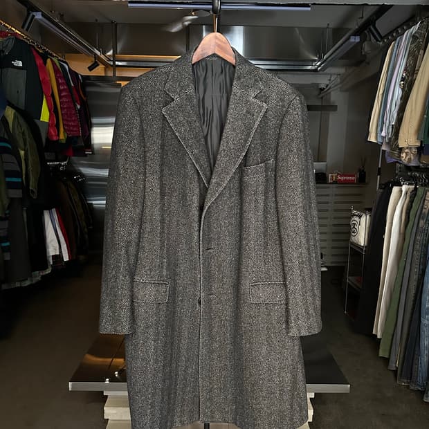 제냐 헤링본 코트 그레이 54R [XL]