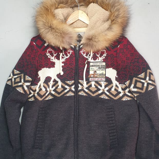 지프 스피릿 노르딕 니트 후드집업 M(95)