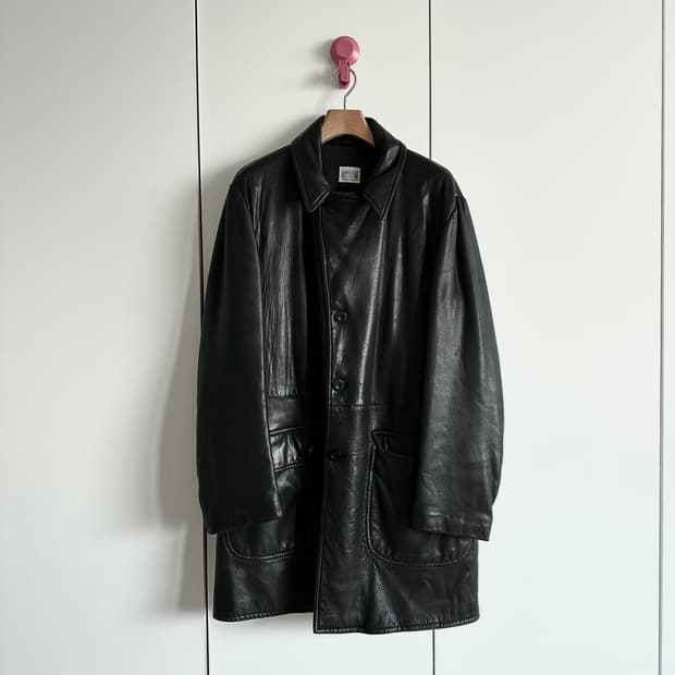 아르마니 꼴레지오니 레더 코트