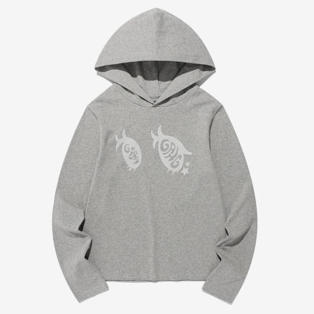 나이스고스트클럽 GIRL GANG EYE LOGO HOODIE GREY