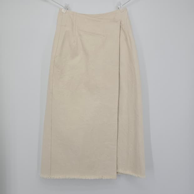 DIVE 베이지 랩 스커트 미디 청스커트 S