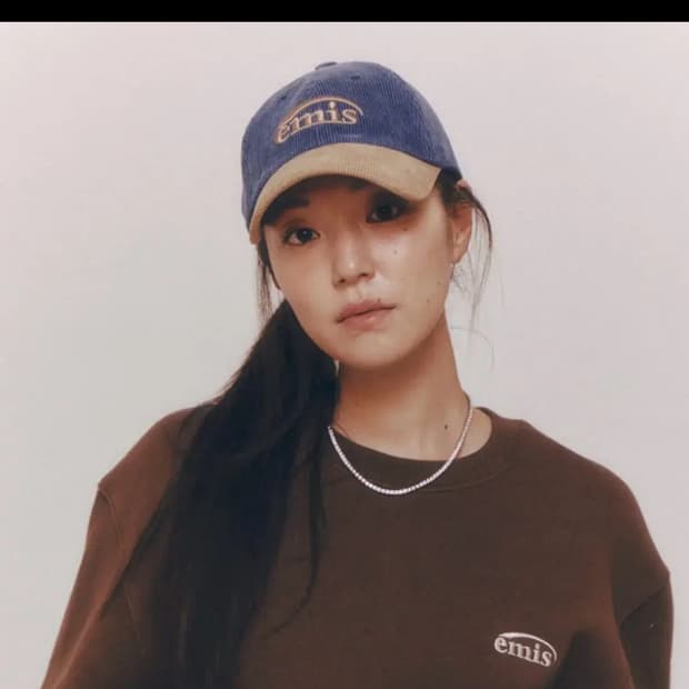 이미스 코듀로이 투톤 볼캡 블루 새상품 